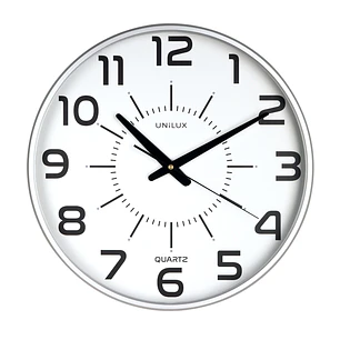 Unilux Reloj de Pared Maxi Pop Gris - Diseño Moderno y Llamativo - Gran Tamaño para Facil Lectura - Color Gris