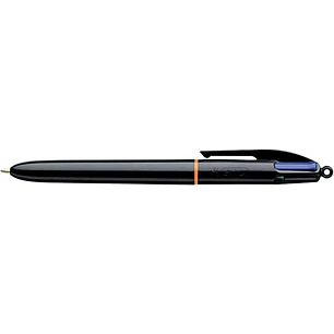 Bic 4 Colours Pro Boligrafo de Bola Retractil - Punta de 1mm - Trazo de 0.4mm - Tinta con Base de Aceite - Cuerpo Negro - 4 Colores