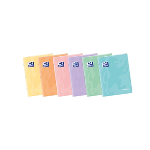 Oxford Easybook A4 Libreta Grapada - Tapa de Plastico Resistente - 48 Hojas con Margen - Cuadricula 4x4 - Diseño en Tonos Pastel