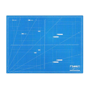 Dahle 10692 Plancha de Corte A2 45x60cm - 5 Capas con Nucleo Resistente al Corte - Lineas de Orientacion - Color Azul
