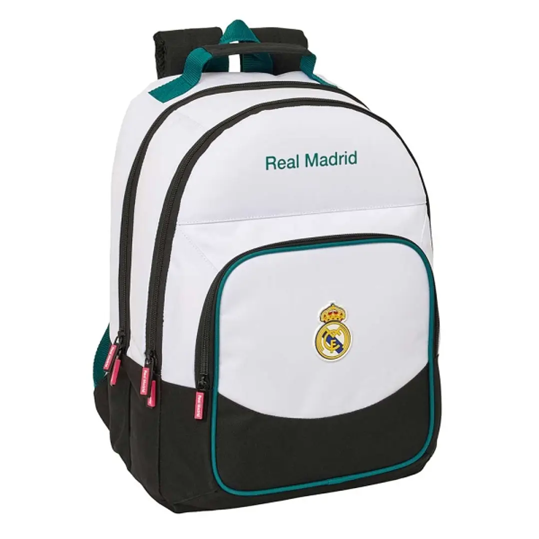 Safta Real Madrid Equipacion 26/27 Mochila - Adaptable a Carro - Bolsillo Frontal - Portabotellas - Cremallera con Doble Tirador - Asa de Mano - Espal 1