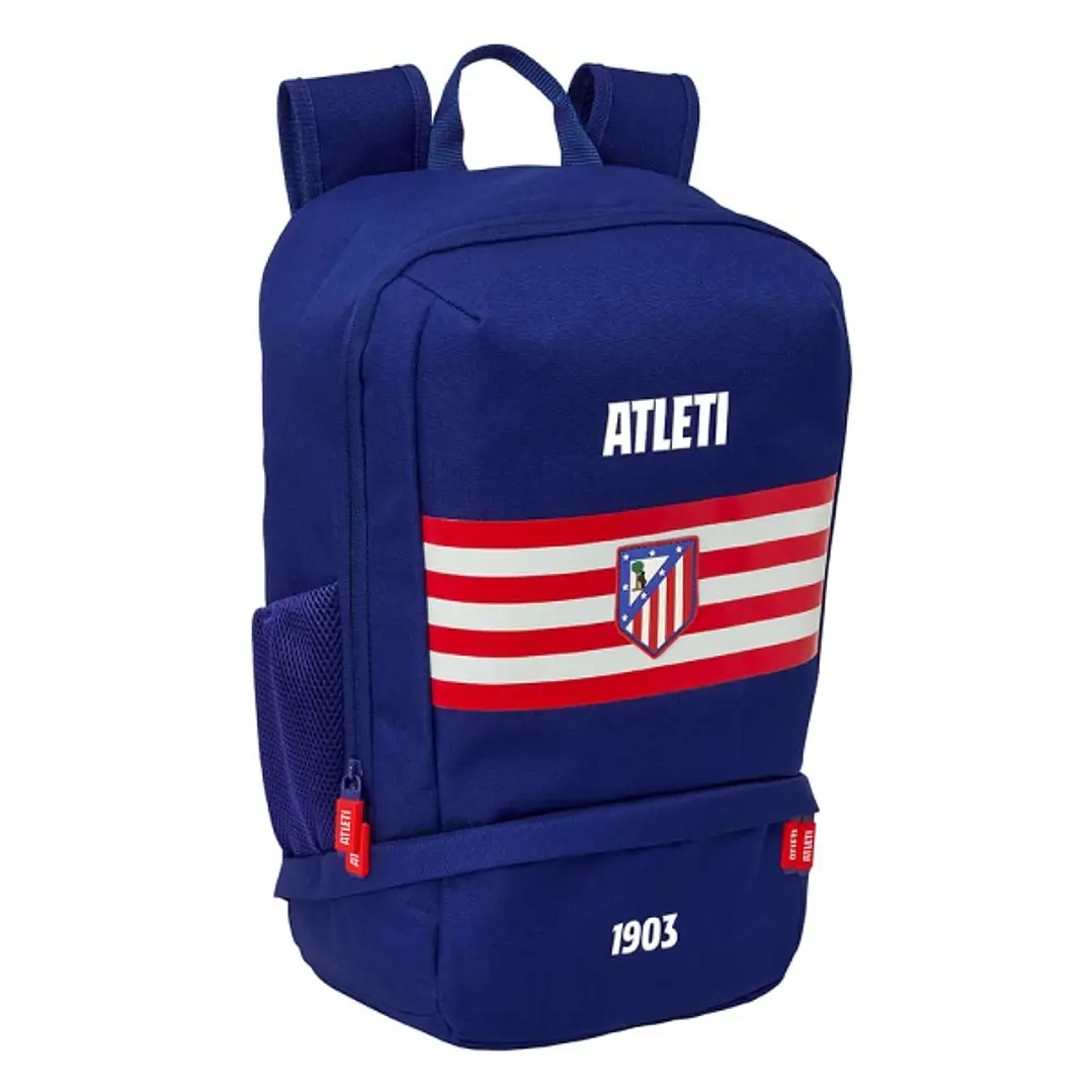 Safta Atletico de Madrid Mochila Zapatillero - Cremallera con Doble Tirador - Bolsillo Interior - Portabotellas - Asa de Mano - 28x51x19cm - Color Azu 1