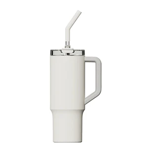 Xiaomi Straw Mug Termo 1L con Pajita - Acero Inoxidable 316L - Aislamiento Termico - Tapon Hermetico Antifugas - Tapa Tritan Transparente - Asa Ergono