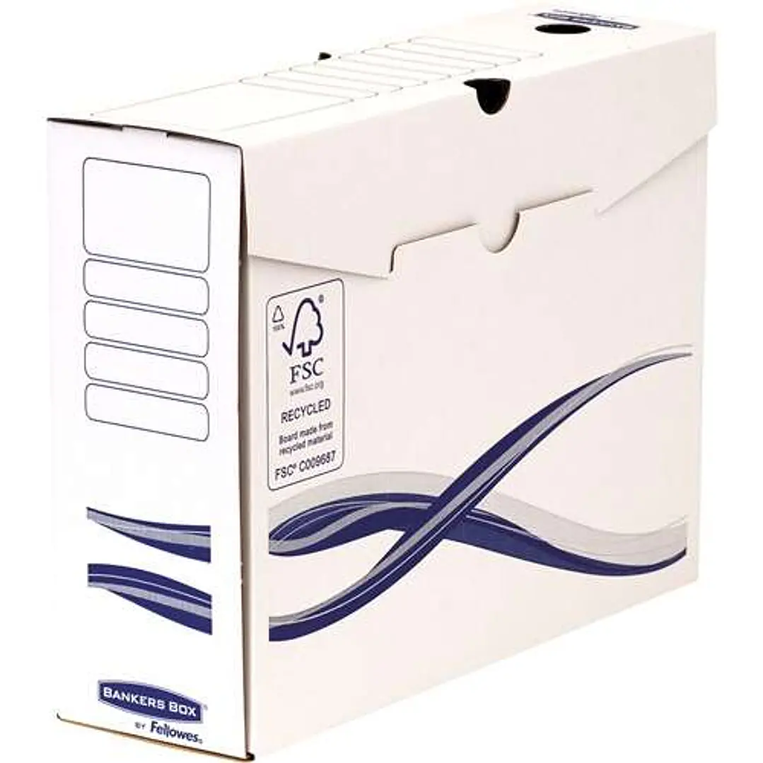 Fellowes Bankers Box Basic Pack de 25 Cajas de Archivo Definitivo A4+ 100mm - Montaje Manual - Carton Reciclado Certificacion FSC 1