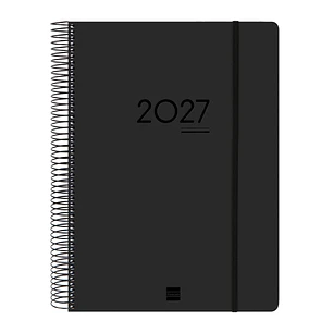 Finocam Ikon Agenda de Espiral Internacional - 16 Meses - 1 Dia por Pagina - Formato E40 - 210x297mm - Tapas de Polipropileno - Papel de 70g/m2 - Goma