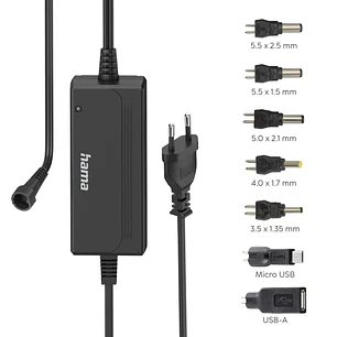 Hama Fuente de Alimentacion Multidispositivo - Potencia 36W - Voltaje 15V - Indicador LED - 7 Adaptadores - Intensidad Maxima 3A - Voltaje Ajustable -