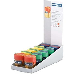 Staedtler Sacapuntas de 2 Orificios con Deposito - Para Lapices de 8.2mm y 10.2mm - Colores Neon Surtidos