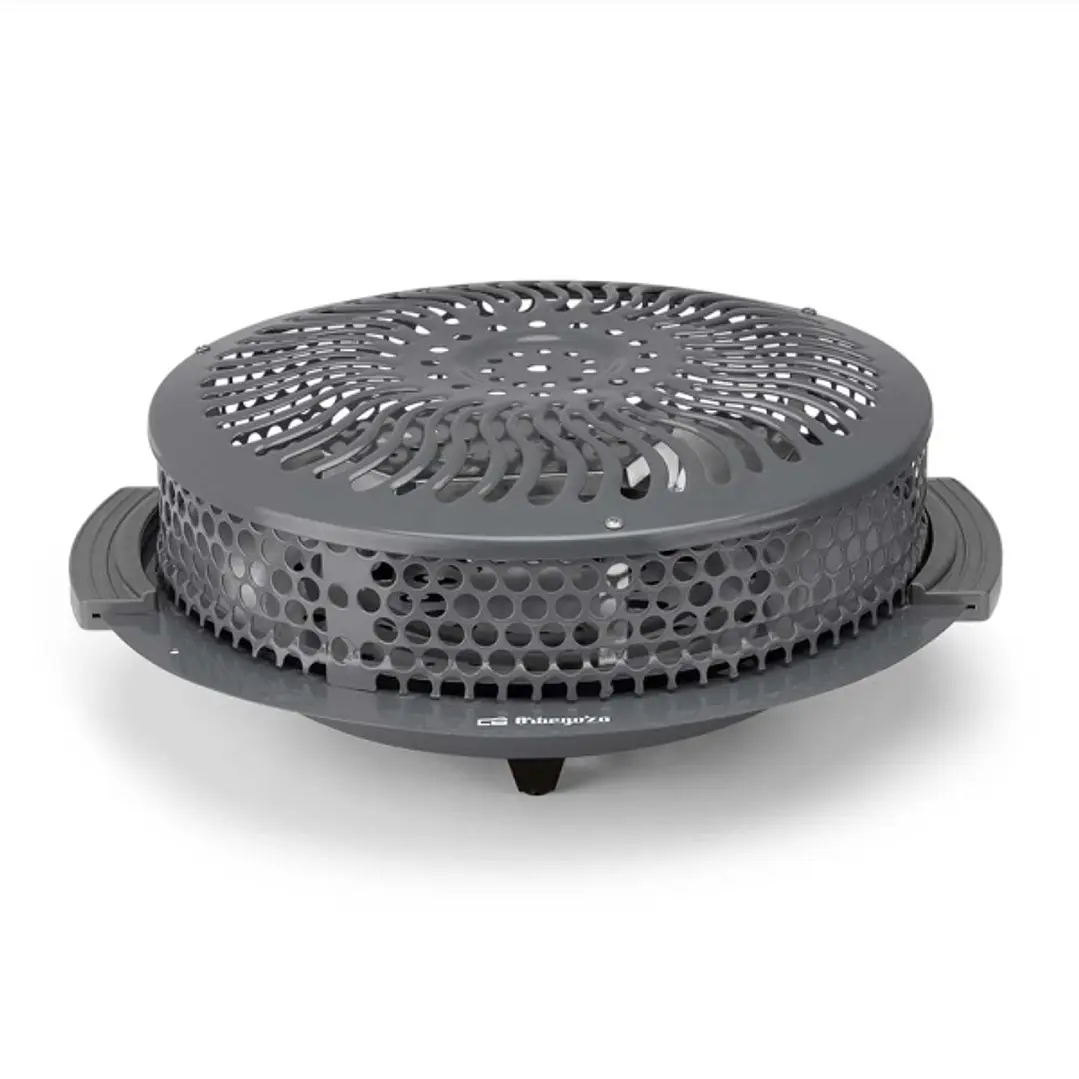 Orbegozo BR 92 Brasero Electrico - Potencia 900W - Rejilla de Seguridad - Asas de Tacto Frio - 2 Niveles de Calor - 40x15x39cm - Color gris oscuro 1