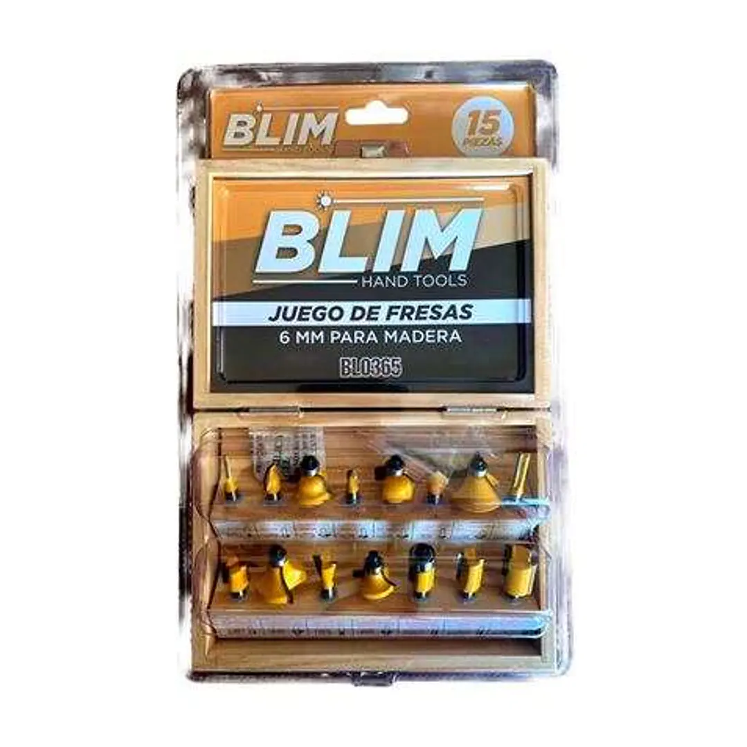 Blim Juego 15 Pcs Fresas 6mm para Madera 1