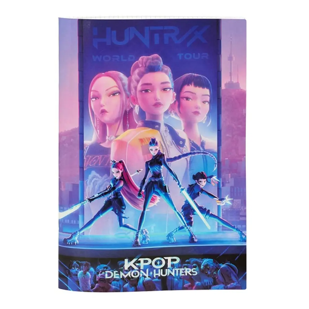 Safta K-Pop Demon Hunters Libreta Grapada - Formato A4 - Cuadricula de 5x5mm - Cantos Redondeados - 20.5x29.7cm - Multicolor 1
