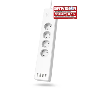 Hama Regleta Alimentacion Inteligente con 8 Tomas - Cable 1.7m - 4x Shuko - 4x USB-A - Compatible con Asistente de Voz - Interruptor de Encendido - Wi