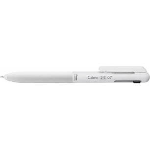Pentel Calme Boligrafo Multifuncion Retractil de 2 Colores 0.7mm + Portaminas 0.5 HB - Cuerpo Color Blanco - Colores Tinta Rojo y Negro