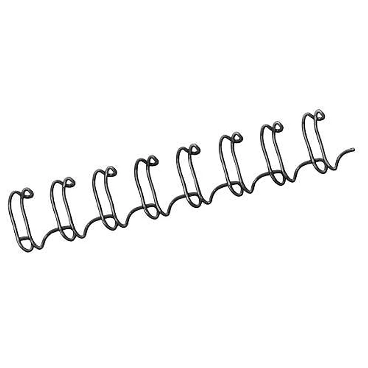 Fellowes Wire Pack de 100 Espirales Dobles Metalicas 8mm - Hasta 50 Paginas - Color Negro 1