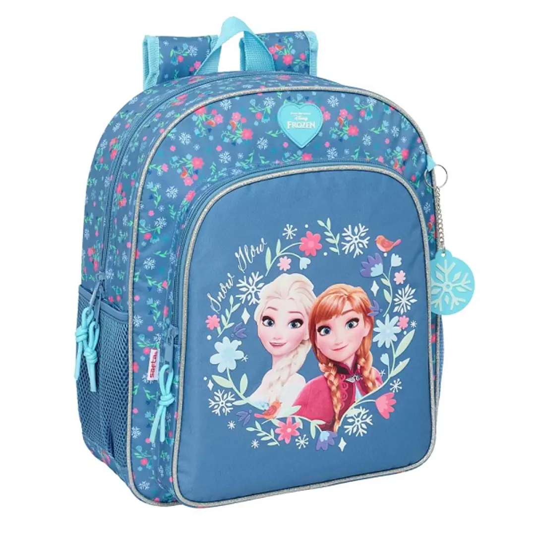 Safta Frozen Mochila - Adaptable a Carro - Portabotellas - Doble Tirador en Cremallera - Hombreras Ergonomicas y Acolchadas - Asa de Mano Superior - 1 1