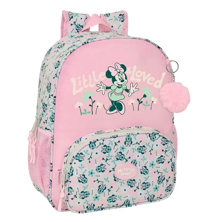 Safta Minnie Mouse Minty Mochila - Adaptable a Carro - Portabotellas - Tirador Doble - Hombreras Acolchadas Ergonomicas - Bolsillo Frontal - Asa de Ma 1