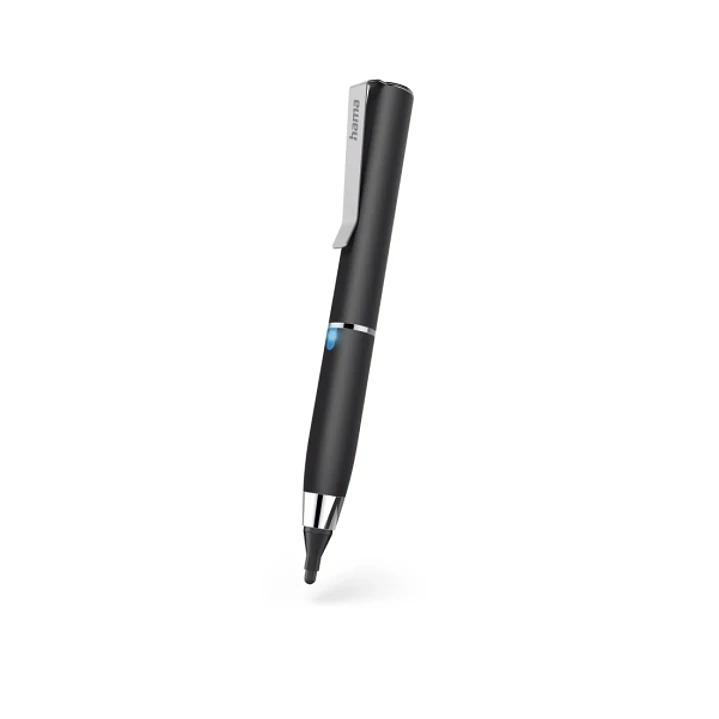 Hama Active Fineline Lapiz Optico para Tablet - Punta Fina de 2.5mm - Cuerpo de Aluminio - Longitud de 116mm - Clip Integrado - Color Negro 1