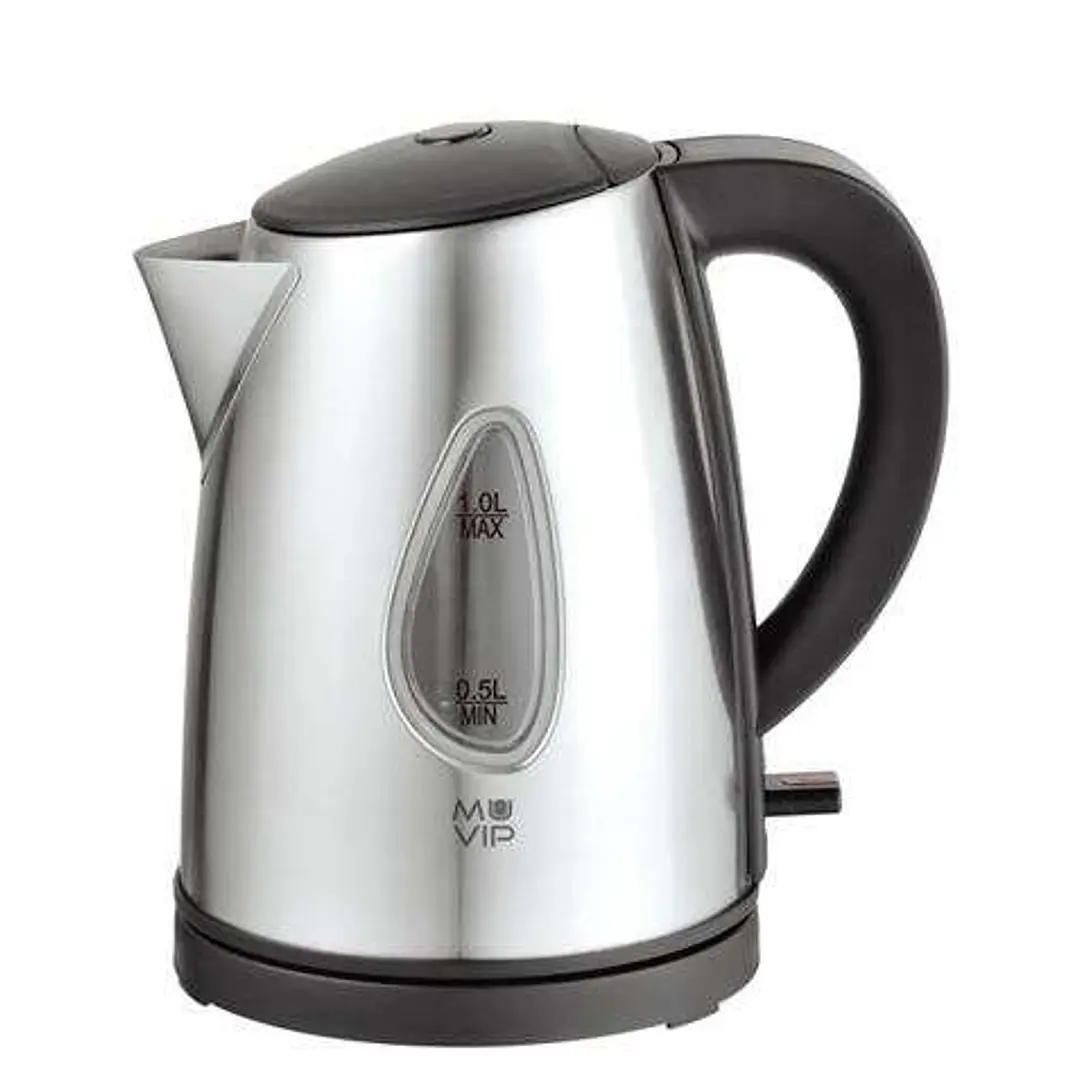 Muvip Hervidor de Agua Electrico 2200W - Capacidad 1L - Cuerpo de Acero Inoxidable - Indicador de Nivel - Base Giratoria 1