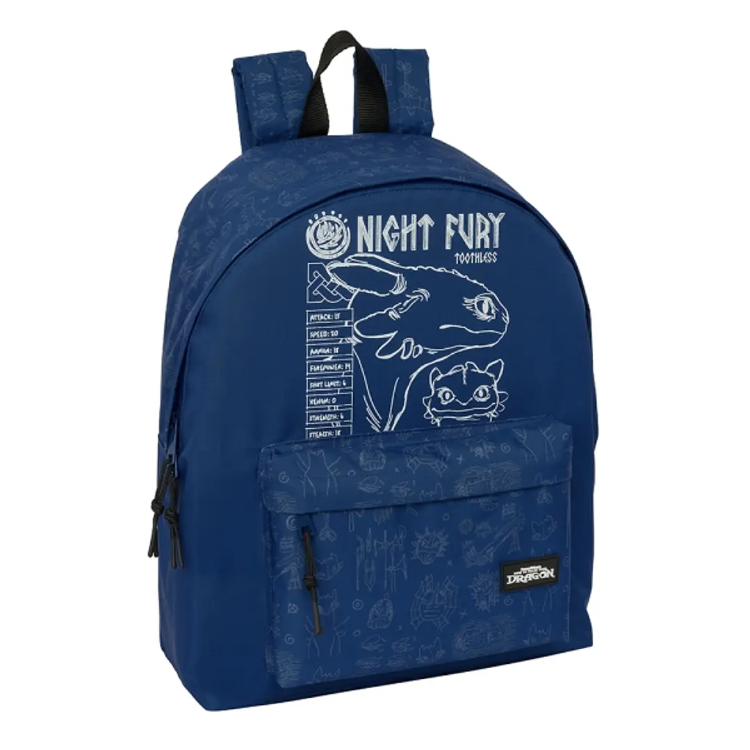 Safta Como Entrenar a Tu Dragon Mochila - Bolsillo Frontal - Hombreras Acolchadas - Doble Tirador en Cremallera - Asa Superior - 20.8L - 330x150x420mm 1
