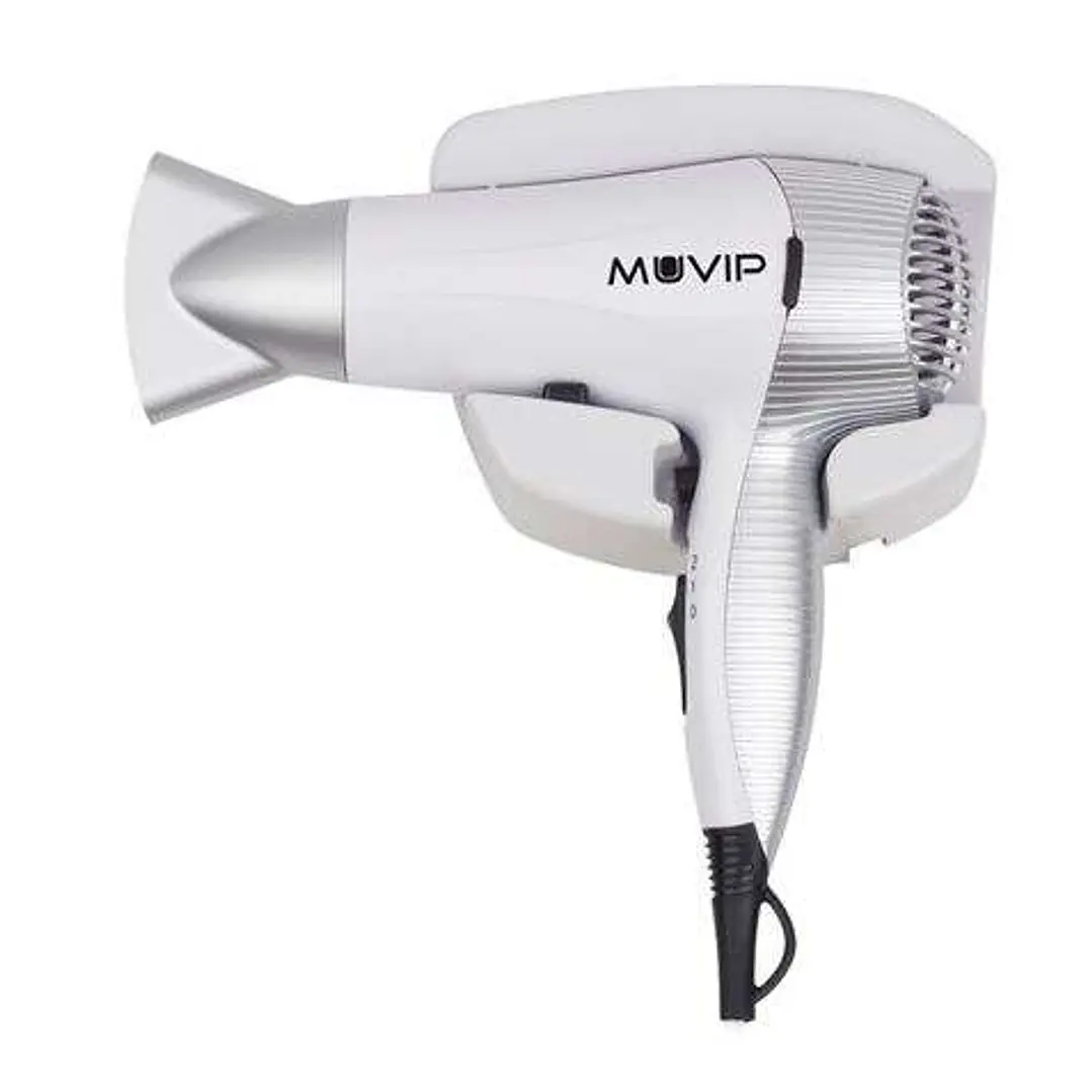 Muvip Secador de Pelo 2200W - Motor DC - Base para Colgar en Pared - 2 Velocidades y 3 Temperaturas - Boton Aire Frio - Cable 1.8m 1