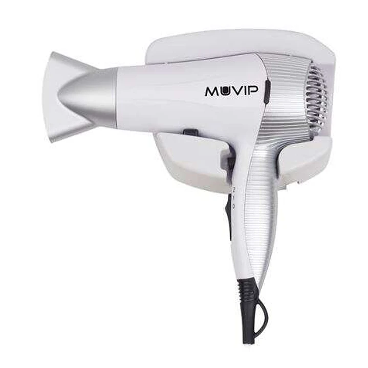 Muvip Secador de Pelo 2200W - Motor DC - Base para Colgar en Pared - 2 Velocidades y 3 Temperaturas - Boton Aire Frio - Cable 1.8m 1