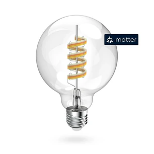 Hama Bombilla LED E27 Inteligente - Potencia 4.9W - RGBW - WiFi - Compatible con Asistente de Voz - Control con App - Estilo Retro - Filamento G95 - F
