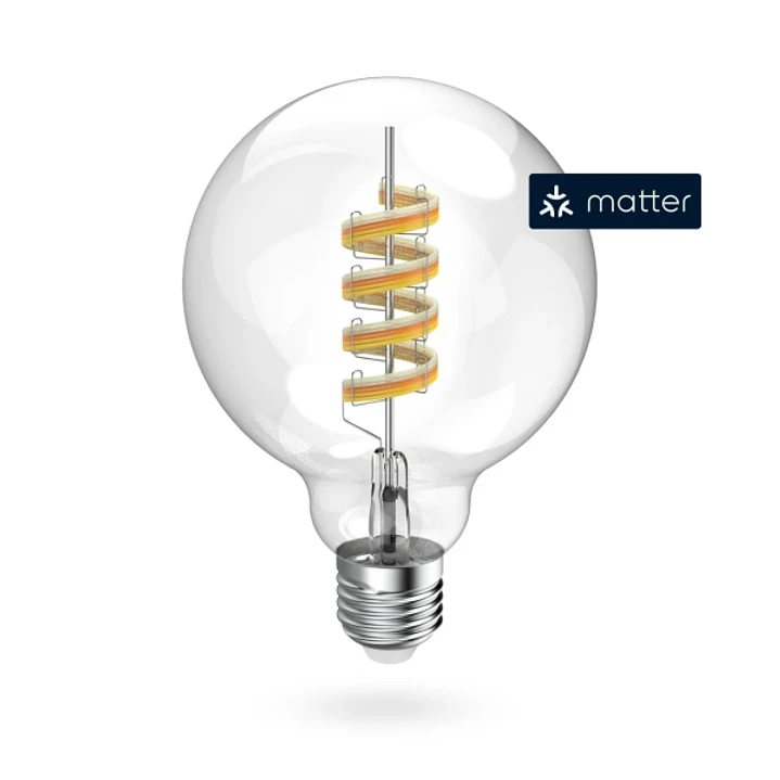 Hama Bombilla LED E27 Inteligente - Potencia 4.9W - RGBW - WiFi - Compatible con Asistente de Voz - Control con App - Estilo Retro - Filamento G95 - F 1