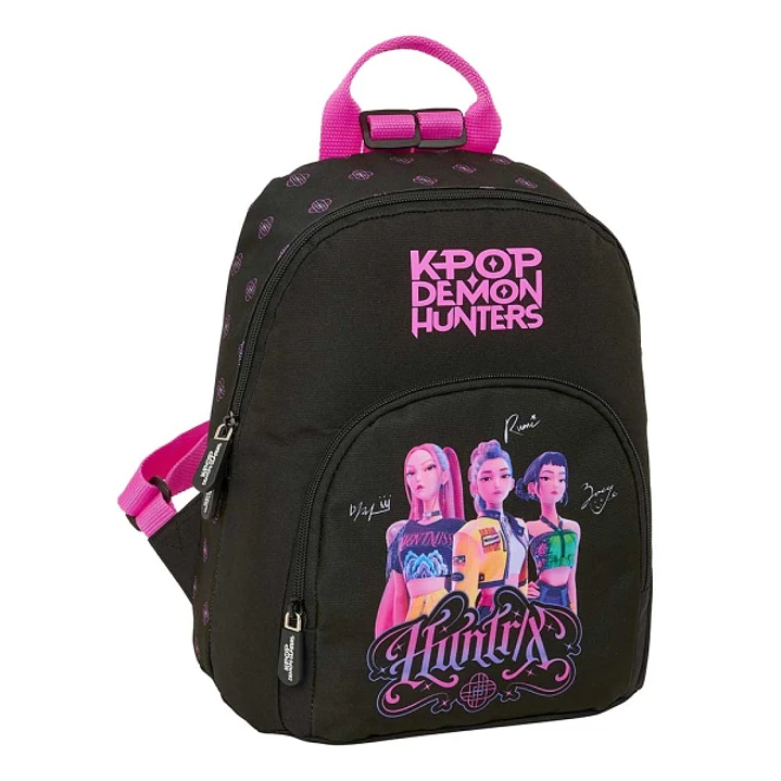 Safta K-Pop Demon Hunters Mini Mochila - Bolsillo Frontal y Trasero - Cremallera - Hombreras Ajustables - Asa Superior - Compacta y Ligera - 25x30x13c 1