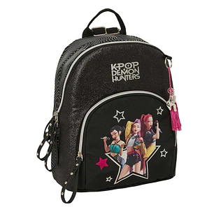 Safta K-Pop Demon Hunters Energy Mini Mochila - Bolsillo Frontal y Trasero - Cremallera - Hombreras Ajustables - Asa Superior - Compacta y Ligera - 25