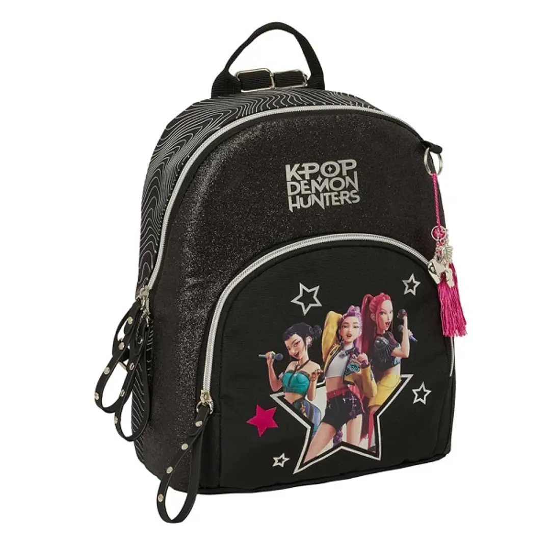 Safta K-Pop Demon Hunters Energy Mini Mochila - Bolsillo Frontal y Trasero - Cremallera - Hombreras Ajustables - Asa Superior - Compacta y Ligera - 25 1
