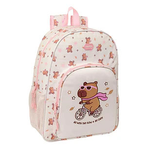Safta Capibara Mochila - Adaptable a Carro - Bolsillo Frontal - Portabotellas - Cremallera con Doble Tirador - Asa de Mano - Hombreras y Espalda Acolc