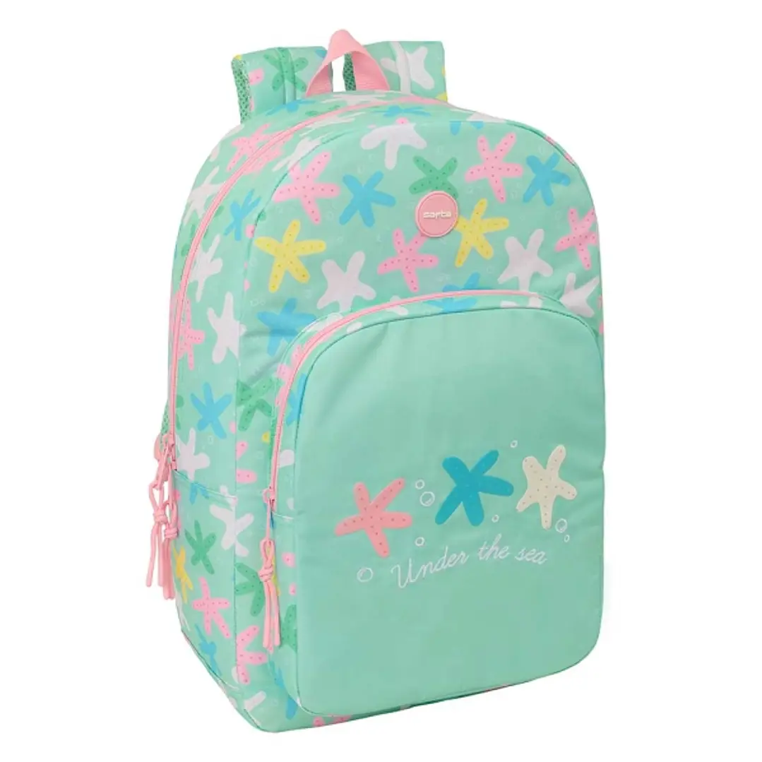 Safta Estrellas Mochila - 19L - Adaptable a Carro - Bolsillo Frontal - Espalda Acolchada - Cremallera con Doble Tirador - Asa de Mano - Hombreras Ergo 1