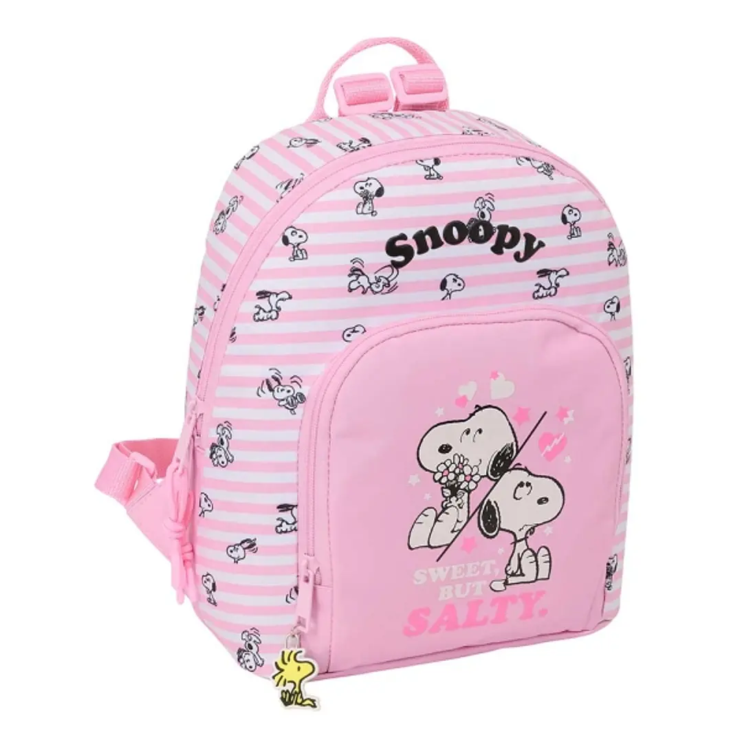 Safta Snoopy Mini Mochila - Bolsillo Frontal y Trasero - Cremallera - Hombreras Ajustables - Asa Superior - Compacta y Ligera - Ideal para Uso Diario  1