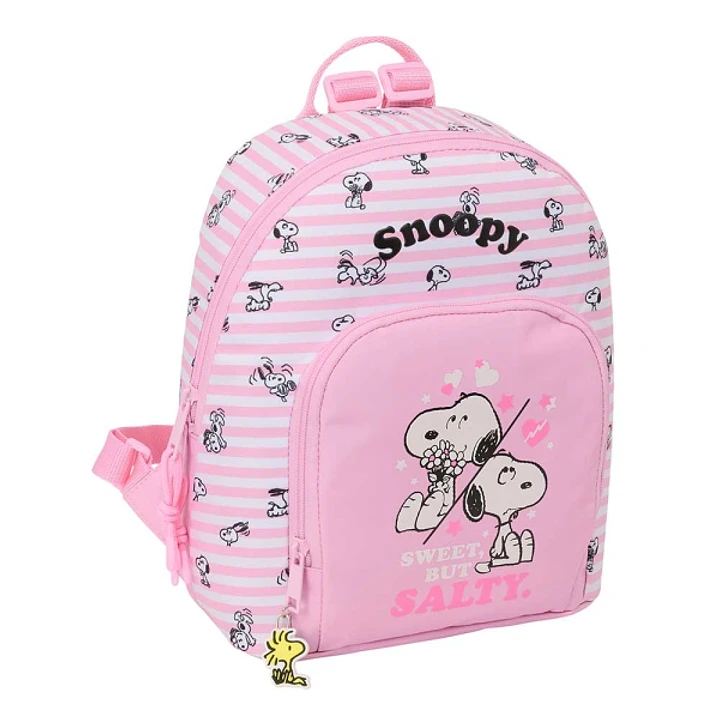 Safta Snoopy Mini Mochila - Bolsillo Frontal y Trasero - Cremallera - Hombreras Ajustables - Asa Superior - Compacta y Ligera - Ideal para Uso Diario  1