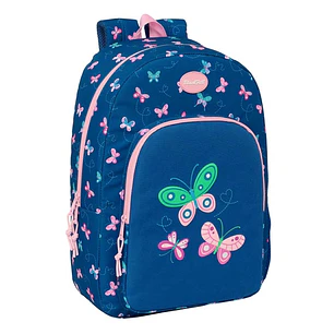 Safta Blackfit8 Mariposas Mochila Adaptable a Carro - Tirador Doble - Bolsillo Frontal - Hombreras Ergonomicas - Espalda Acolchada - Asa Superior - 19