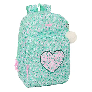 Safta Cuore Mochila Adaptable a Carro - Tirador Doble - Bolsillo Frontal - Hombreras Acolchadas - Asa Superior - 19.3L - 300x140x460mm - Color Turques