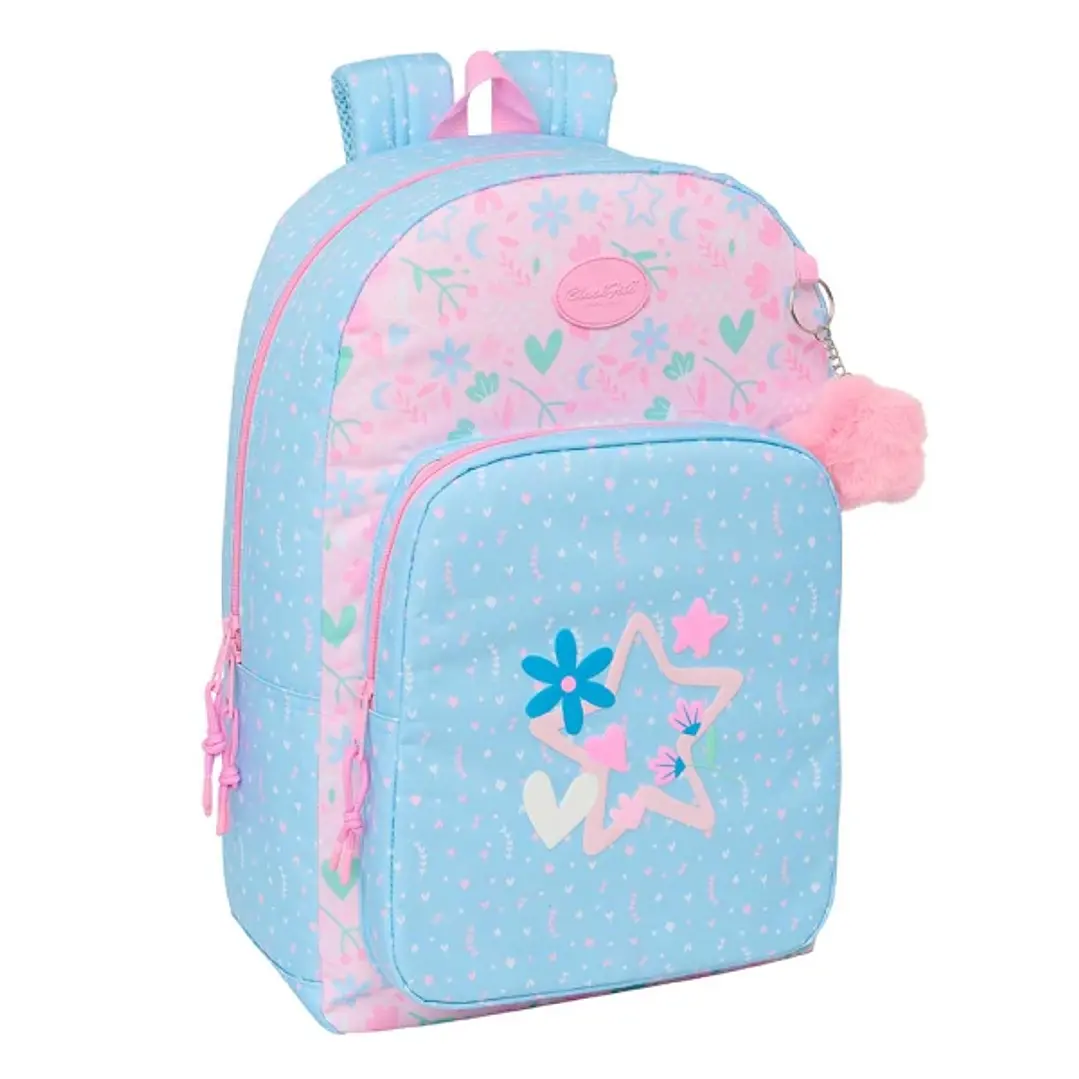 Safta Blackfit8 Smile Mochila Adaptable a Carro - Cremallera Doble - Bolsillo Frontal - Hombreras Acolchadas - Asa Superior - 19.3L - 300x140x460mm -  1