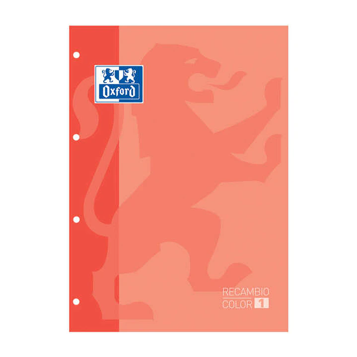 Oxford School Classic Cuaderno de Recambio - Tamaño A4 - Tapa Blanda - Encolado - Cuadricula 5x5 - 80 Hojas - Color Melocoton 1