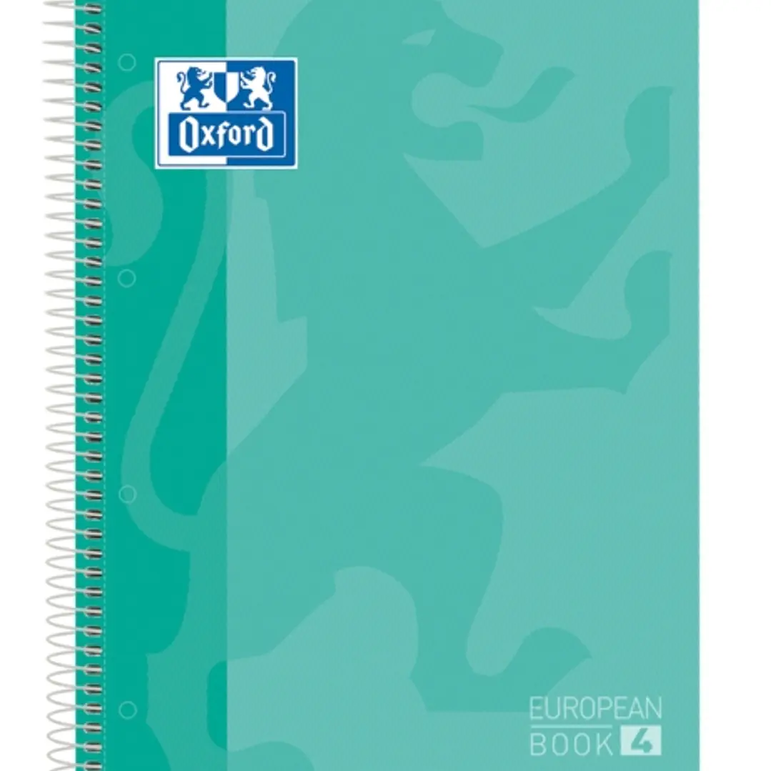 Oxford School Classic A5+ Europeanbook - Tapa Extradura Resistente - 50% mas Hojas Gratis - Cuadricula 5x5 - 120 Hojas - Color Ice Mint 1