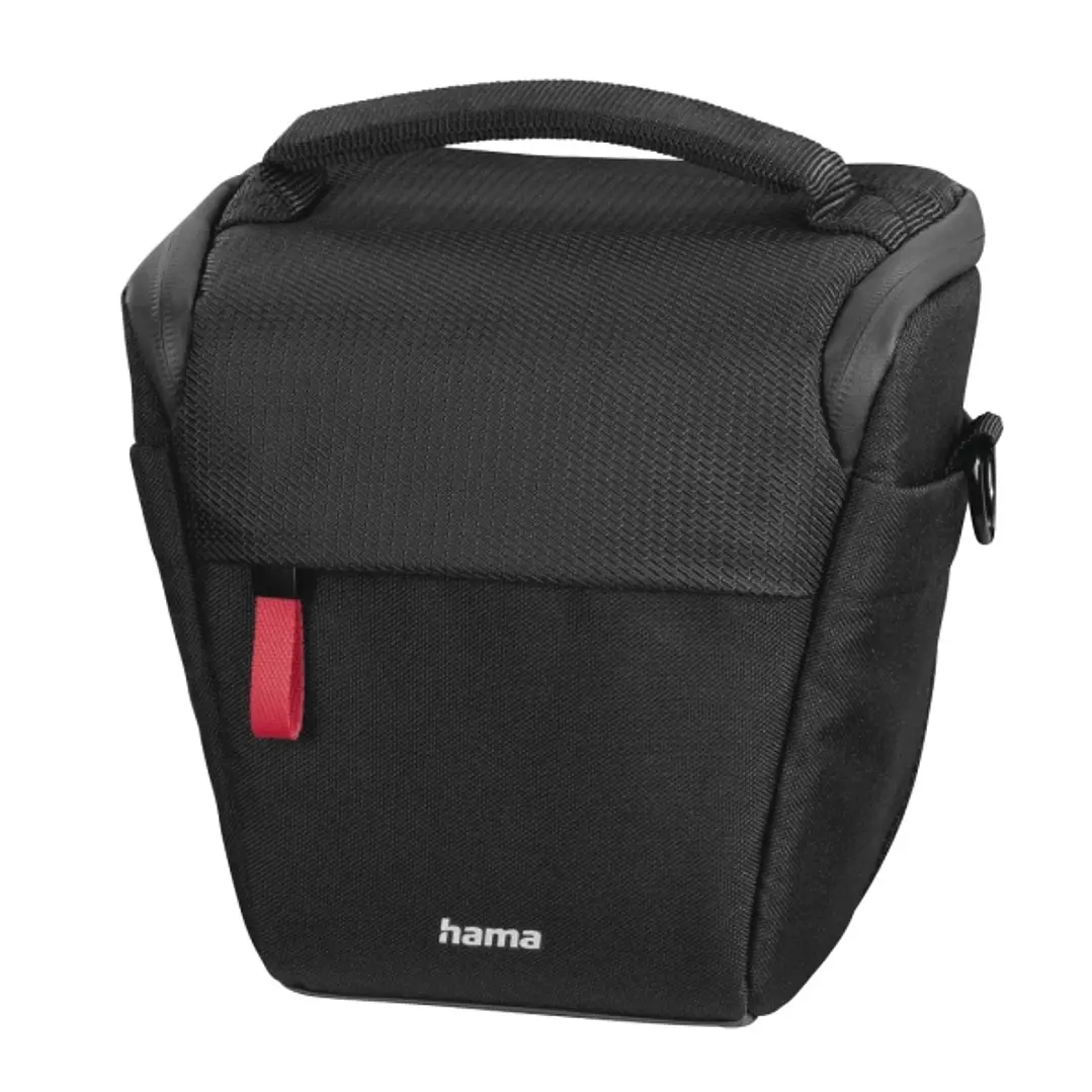 Hama Matera Funda para Camara - Poliester Reciclado - Asa para Cinturon - Asa de Mano - 16x10x16cm - Color Negro 1