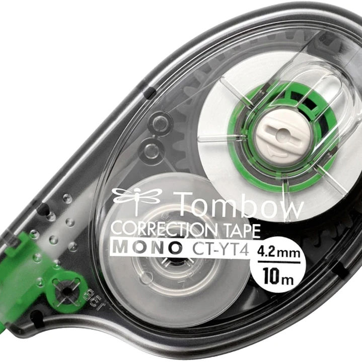 Tombow Mono YT Cinta Correctora - 4.2mm x 10m - Presentado en Blister - PET Resistente al Desgarro - Secado Inmediato - Color Transparente 1