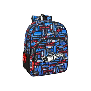 Safta Hot Wheels Mochila Infantil - Adaptable a Carro - Asa de Mano - Bolsillos Laterales - 33x42x14cm