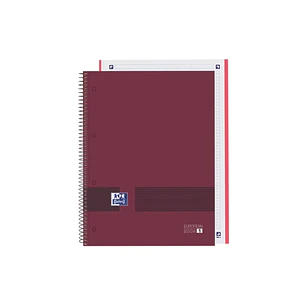 Oxford & You Europeanbook A4+ Tapa Extradura - Cuaderno de 80 Hojas - Tamaño A4+ - Cuadricula 5x5 - Color Burdeos