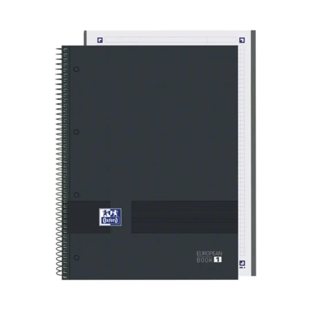 Oxford & You A4+ Europeanbook - Tapa Extradura Resistente - Cuadricula 5x5 - 80 Hojas - Color Negro 1