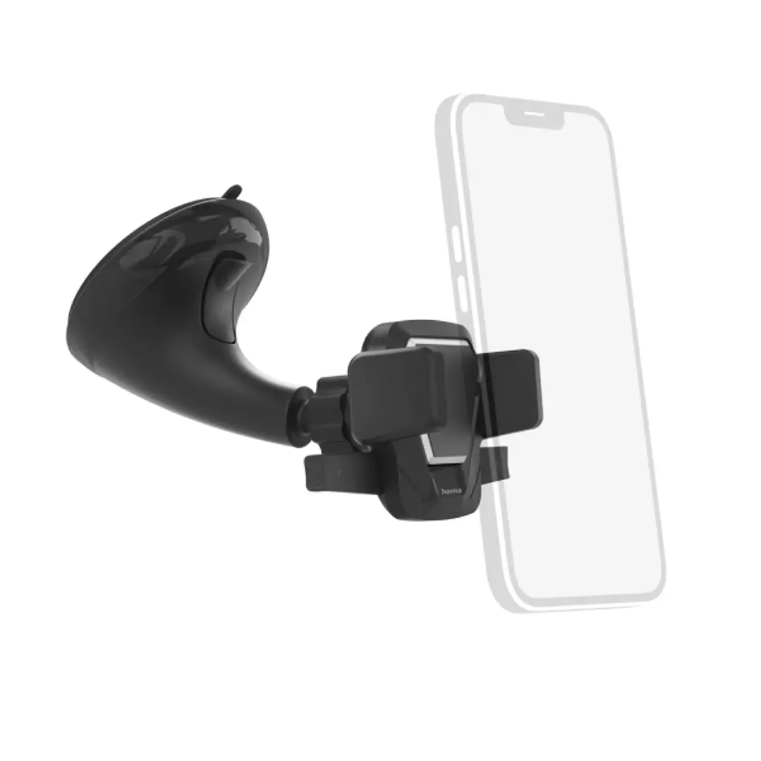 Hama Easy Snap Soporte de Coche para Smartphone - Ventosa para Parabrisas - Ancho Dispositivo de 5.5 a 8.5cm - Color Negro 1