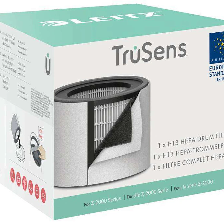 Leitz Filtro Hepa 3 en 1 H13 Repuesto Purificador Aire Mediano Trusens Z-2000/Z-2500 - Captura 99,95% Particulas Ultrafinas - Filtro Carbon - Cambio I 1