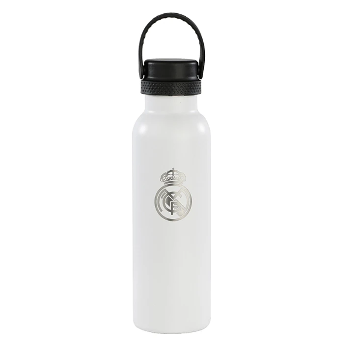 Safta Real Madrid 1ª Equipacion 24/25 Botella Reutilizable 600ml - Doble Pared con Aislamiento - Base de Silicona - Conserva Temperatura 12h Caliente  1