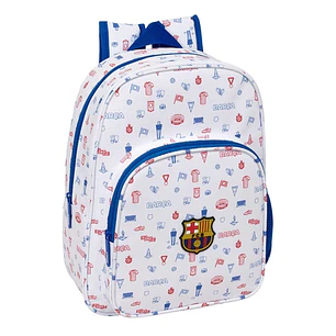 Safta F.C.Barcelona Preescolar Mochila Infantil - Portabotellas - Bolsillo Frontal - Adaptable a Carro - Hombreras Acolchadas - 26x34x11cm - Color Bla