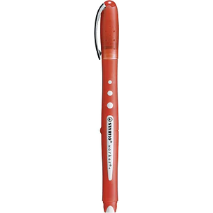 Stabilo Worker+ Colorful Boligrafo de Tinta Liquida - Trazo 0.5mm - Escritura Suave y Precisa - Cuerpo Entero de Caucho - Color Rojo