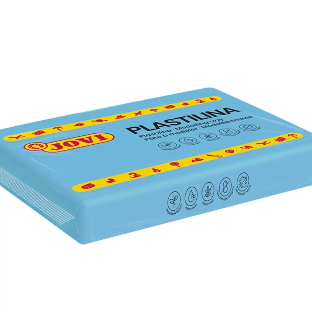 Jovi Caja de 15 Pastillas de Plastilina 350gr - No Se Seca - sin Gluten - Inocua - Facil de Moldear - Ideal para Figuras en Volumen - Color Azul 1