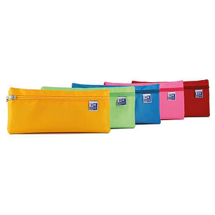 Oxford Kangoo Teens Estuche Plano Grande - Goma Elastica para unirlo al Cuaderno - Colores Surtidos